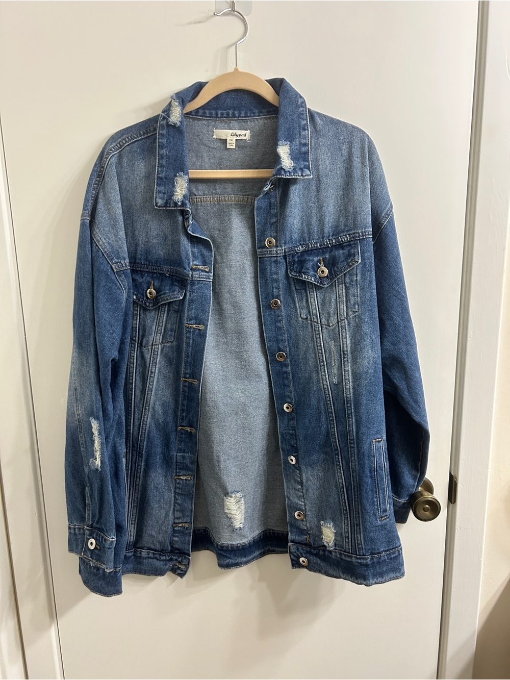 Lilypad Distressed Denim Jacket -
